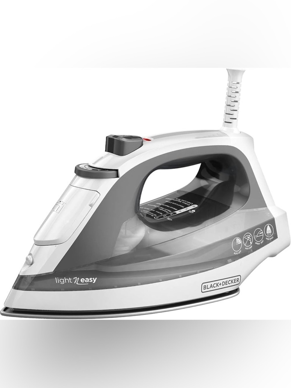 Black & Decker White Gray Steam Iron SmartSteam